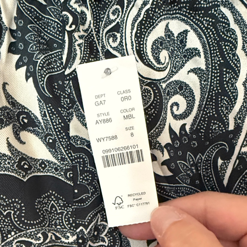 J. Crew Black and White Paisley pants - Picture 3 of 4